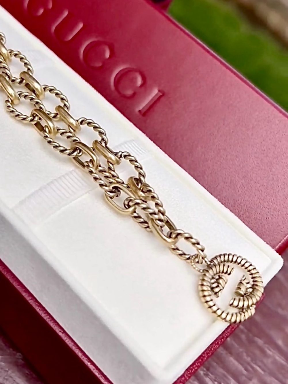 Gucci Gold Rope-Link Pendant Necklace - Gold